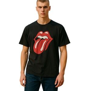 Chaser Rolling Stones Tongue Graphic Tee Black Vintage 2006 Unisex Size L